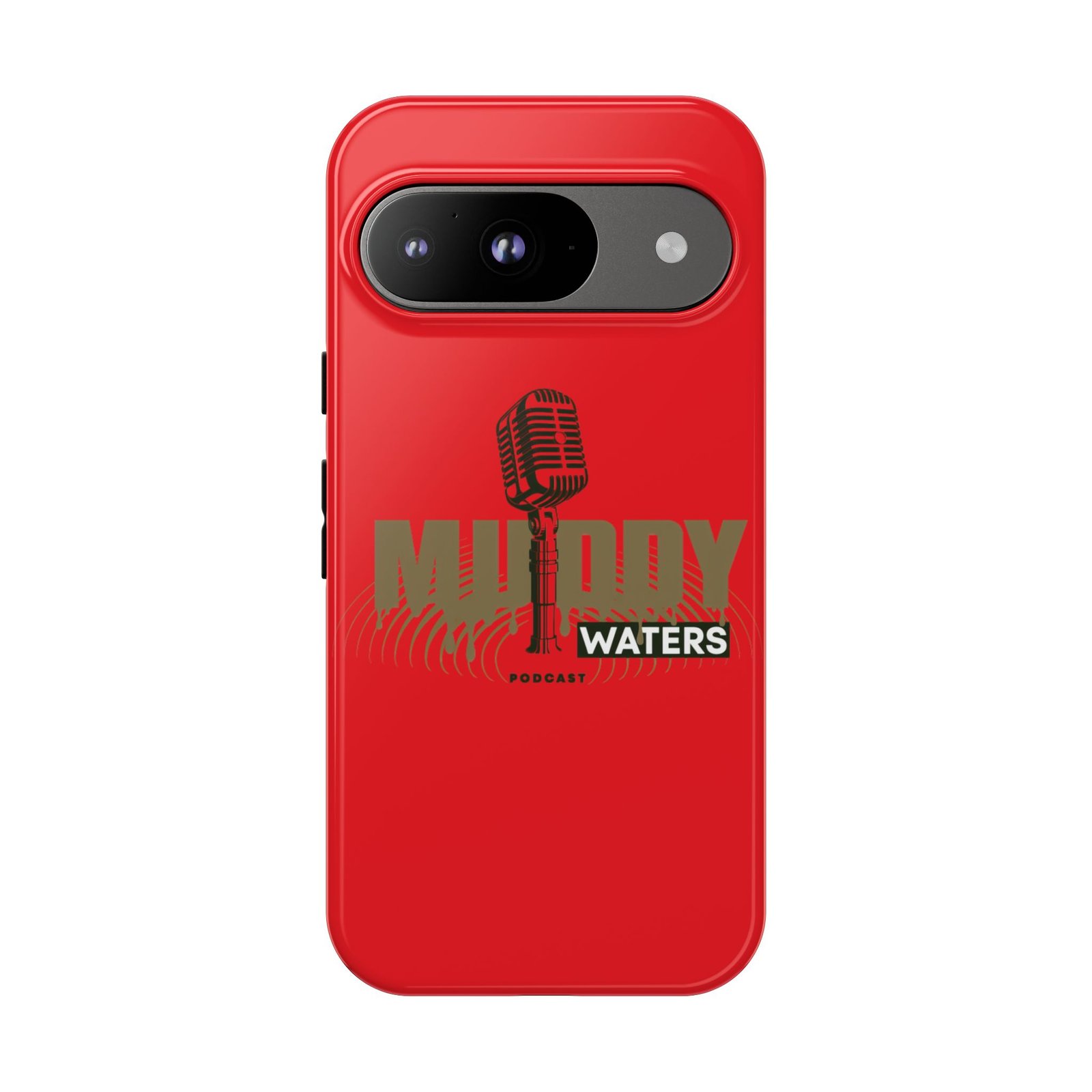 Muddy Waters Podcast Tough Phone Case – Retro Microphone Design - Image 180