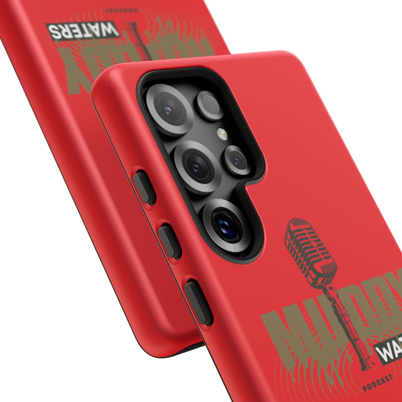 Muddy Waters Podcast Tough Phone Case – Retro Microphone Design - Image 219