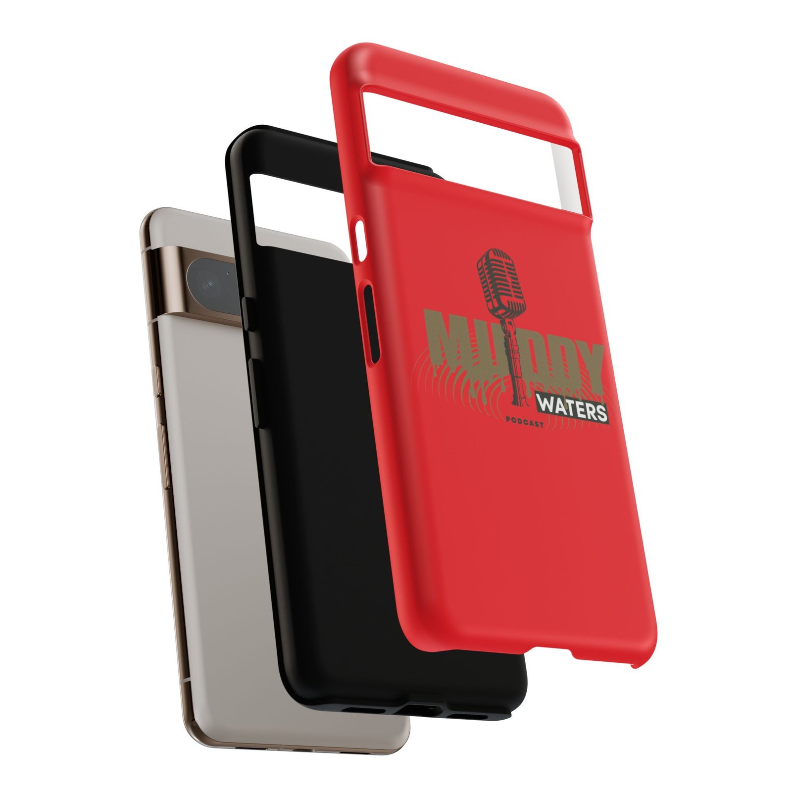 Muddy Waters Podcast Tough Phone Case – Retro Microphone Design - Image 143