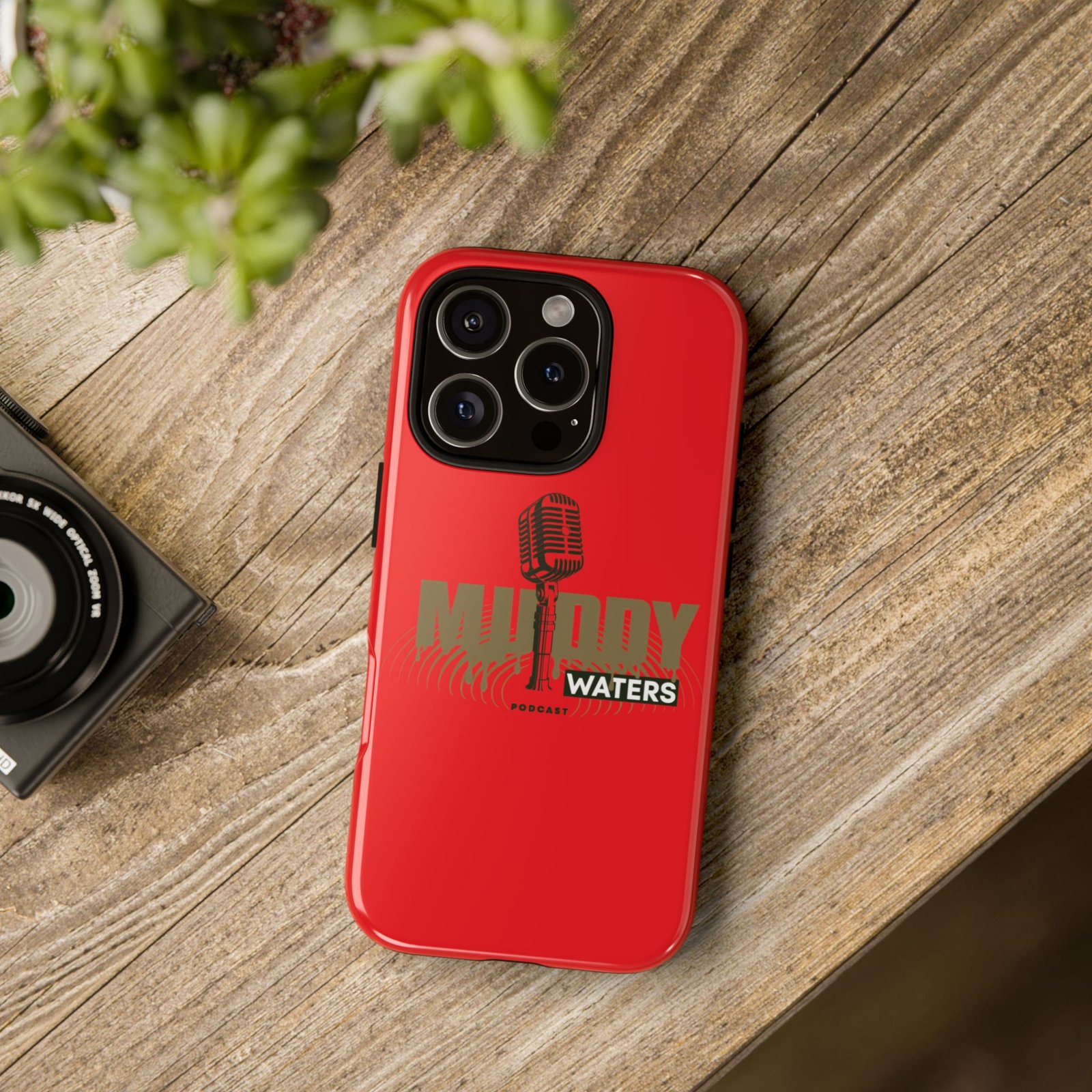 Muddy Waters Podcast Tough Phone Case – Retro Microphone Design - Image 171