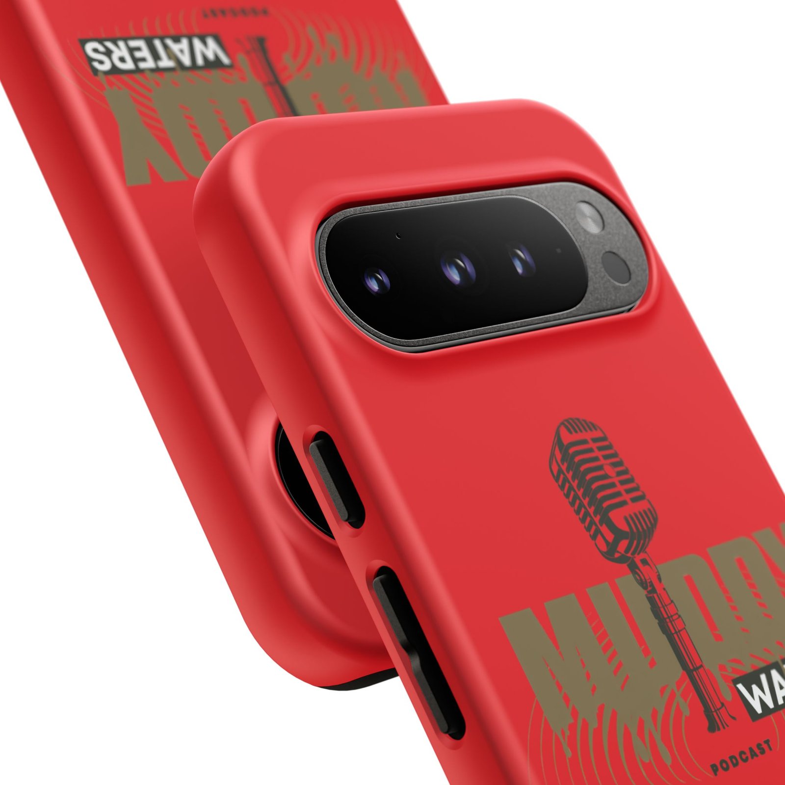 Muddy Waters Podcast Tough Phone Case – Retro Microphone Design - Image 190