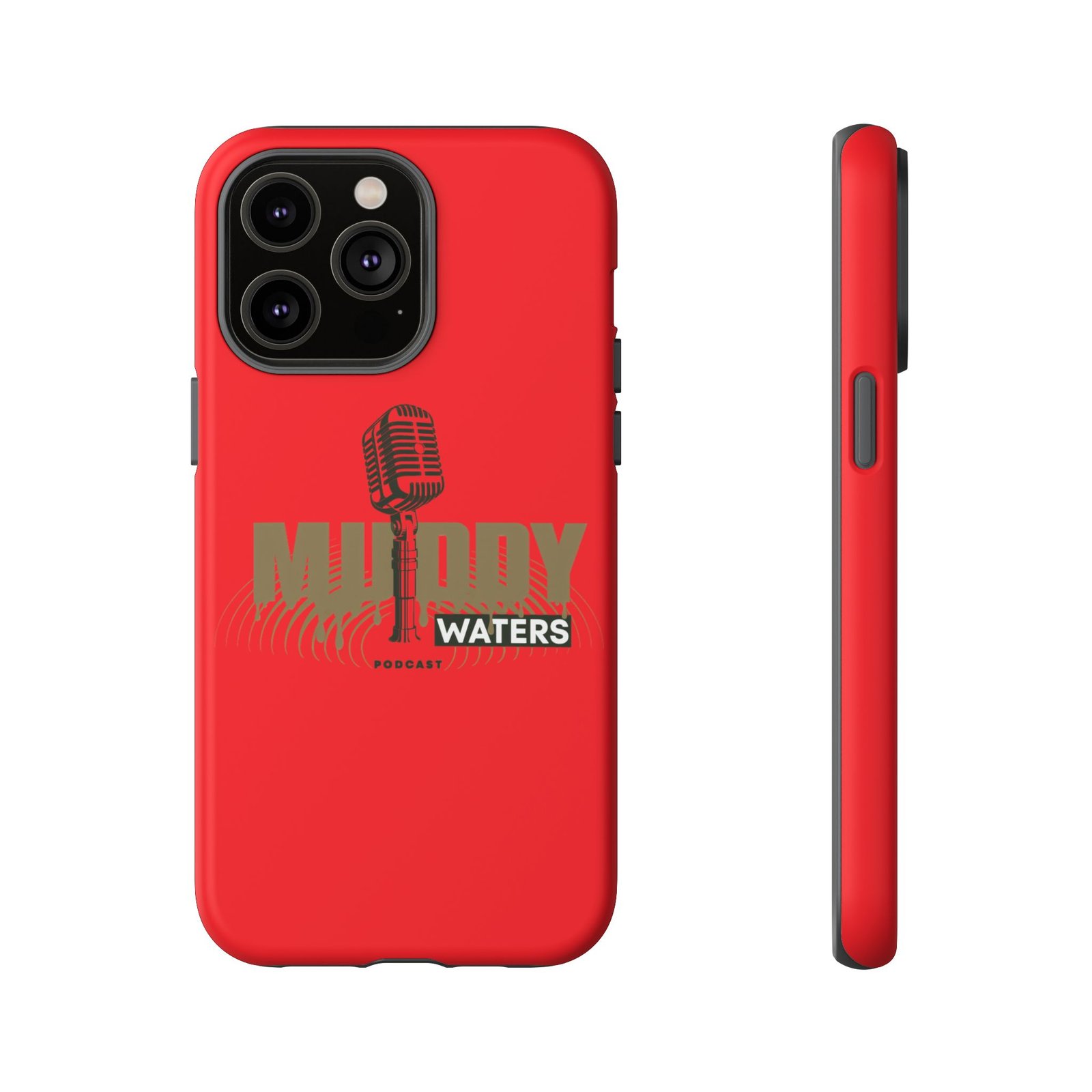 Muddy Waters Podcast Tough Phone Case – Retro Microphone Design - Image 74