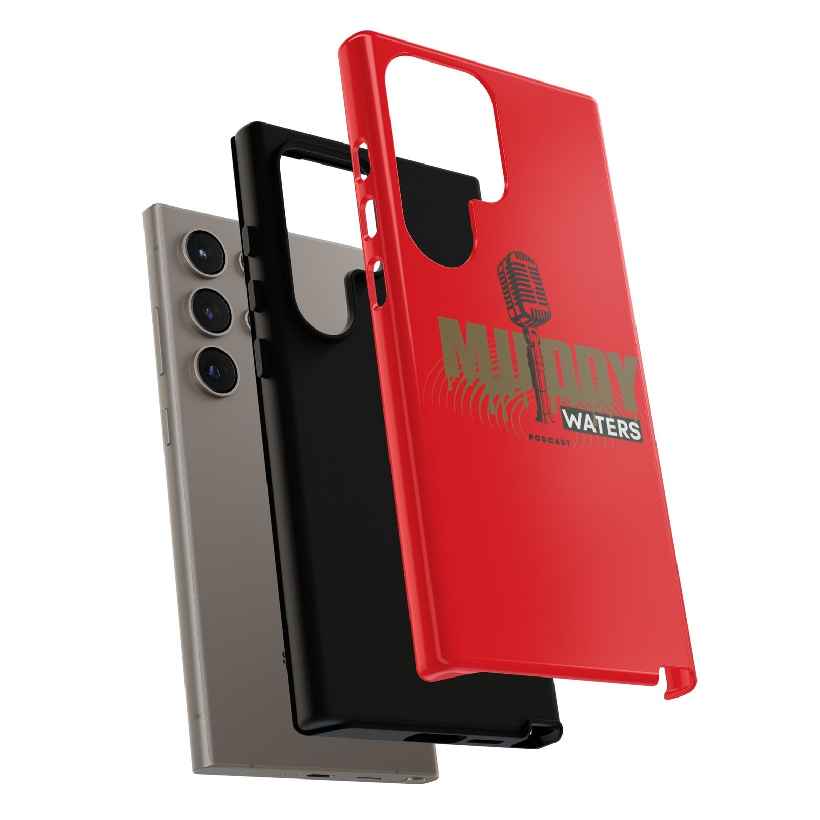Muddy Waters Podcast Tough Phone Case – Retro Microphone Design - Image 131
