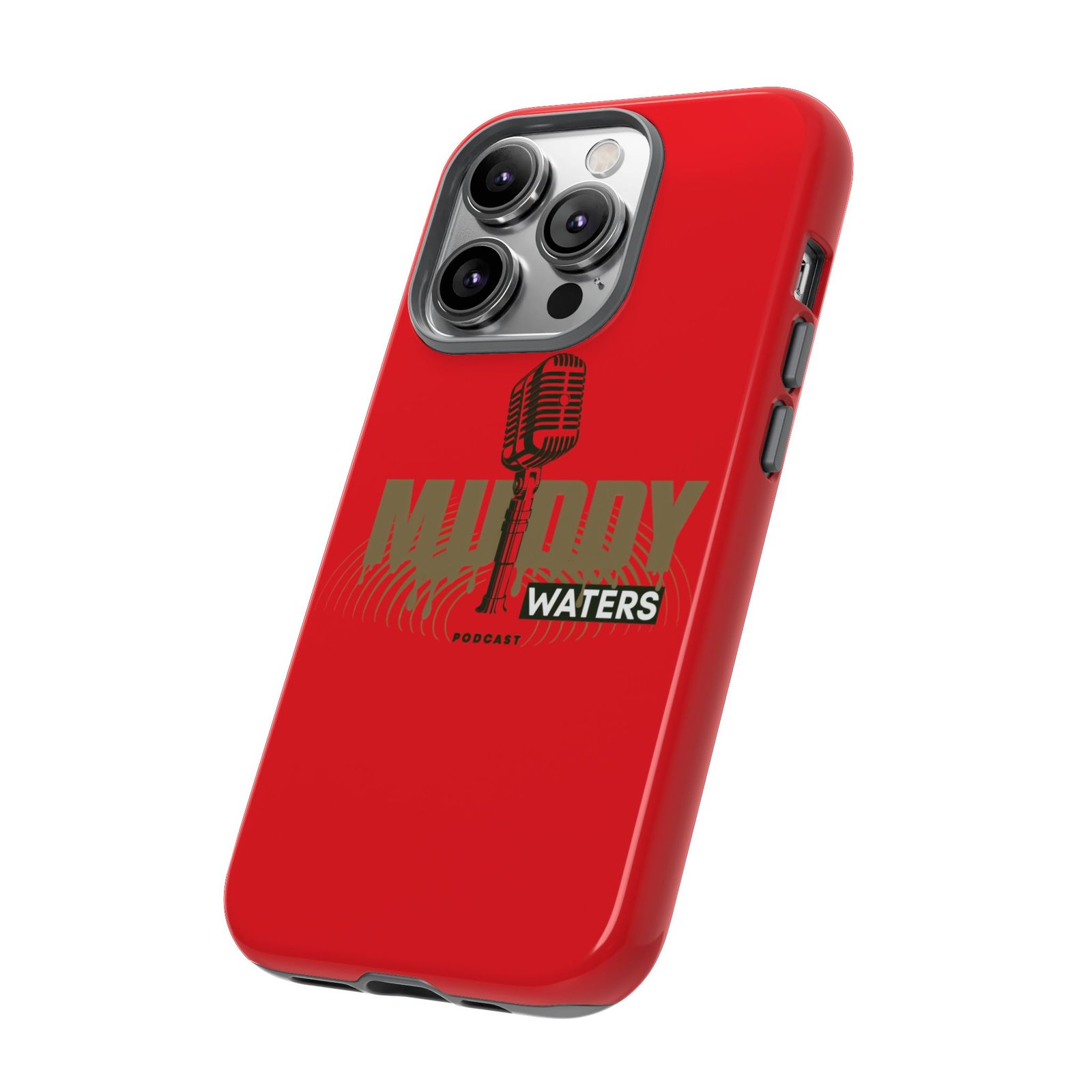 Muddy Waters Podcast Tough Phone Case – Retro Microphone Design - Image 55