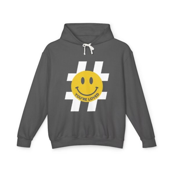 Smiley "You're Loved" Hoodie — Positive Message Lightweight Pullover