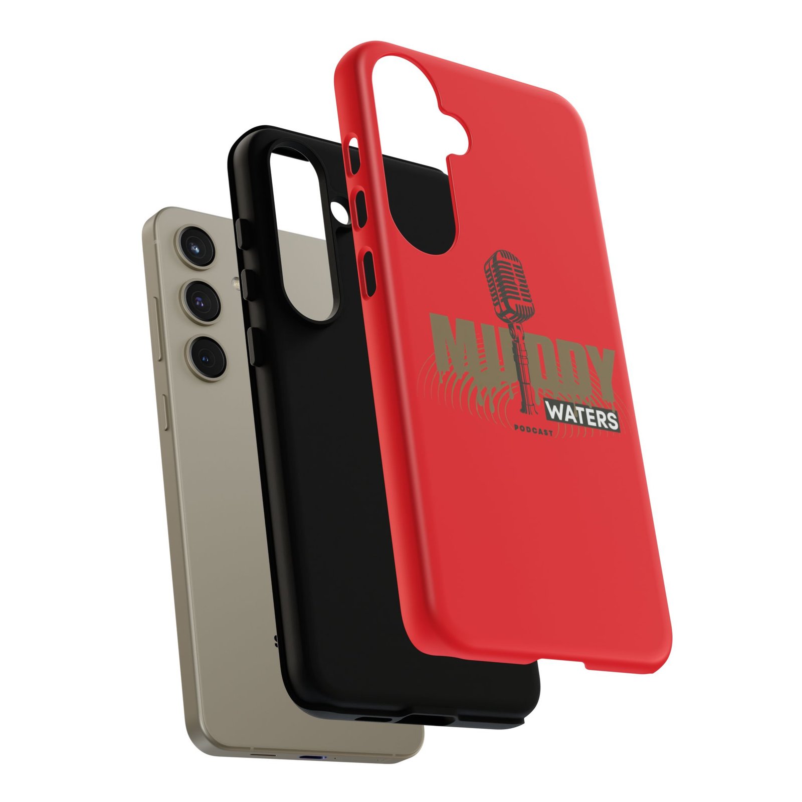 Muddy Waters Podcast Tough Phone Case – Retro Microphone Design - Image 127