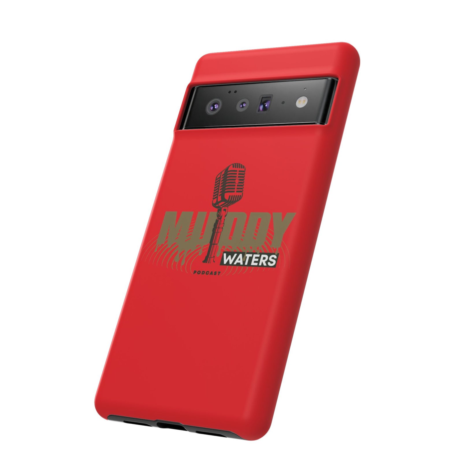 Muddy Waters Podcast Tough Phone Case – Retro Microphone Design - Image 91
