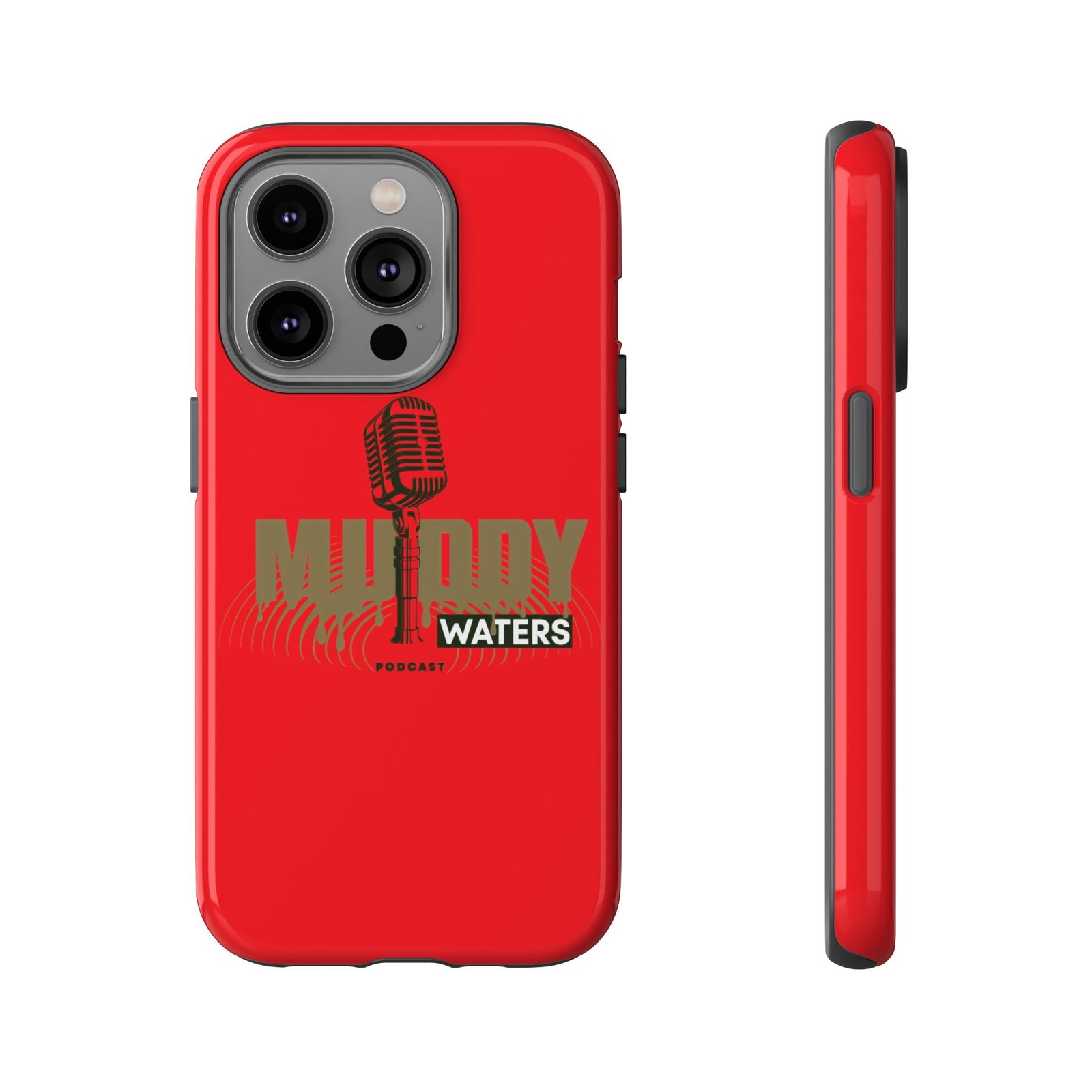 Muddy Waters Podcast Tough Phone Case – Retro Microphone Design - Image 54