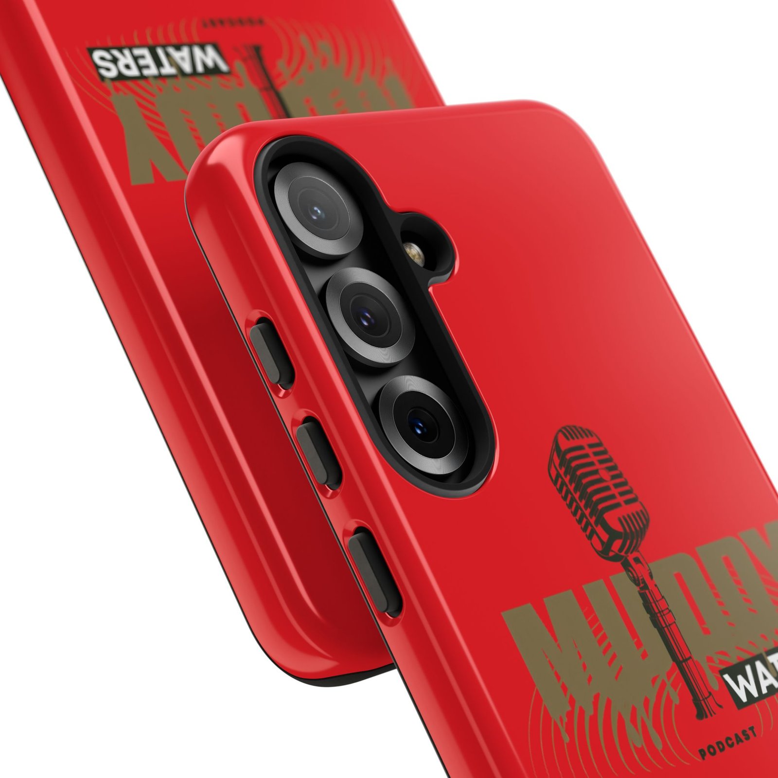 Muddy Waters Podcast Tough Phone Case – Retro Microphone Design - Image 207
