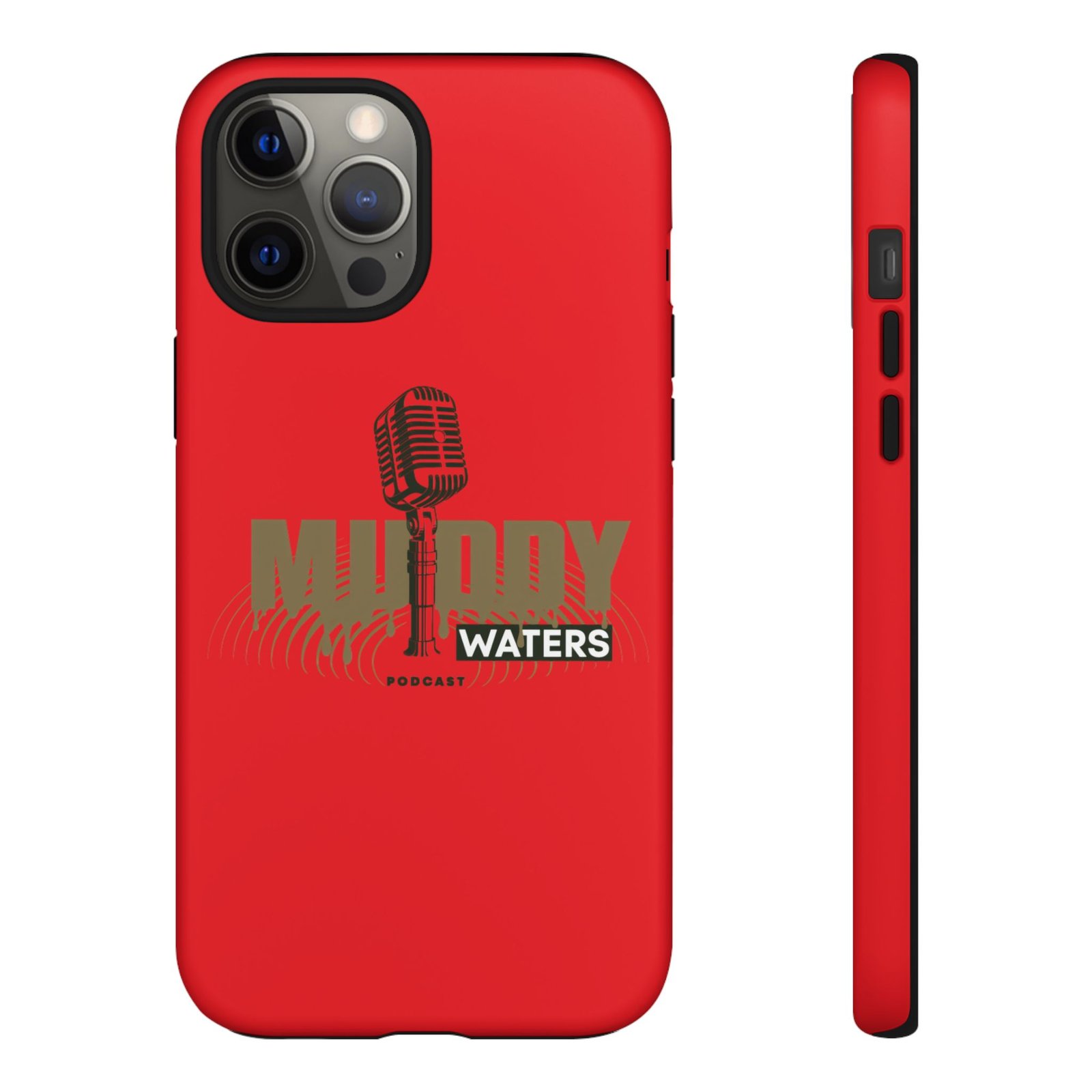 Muddy Waters Podcast Tough Phone Case – Retro Microphone Design - Image 25