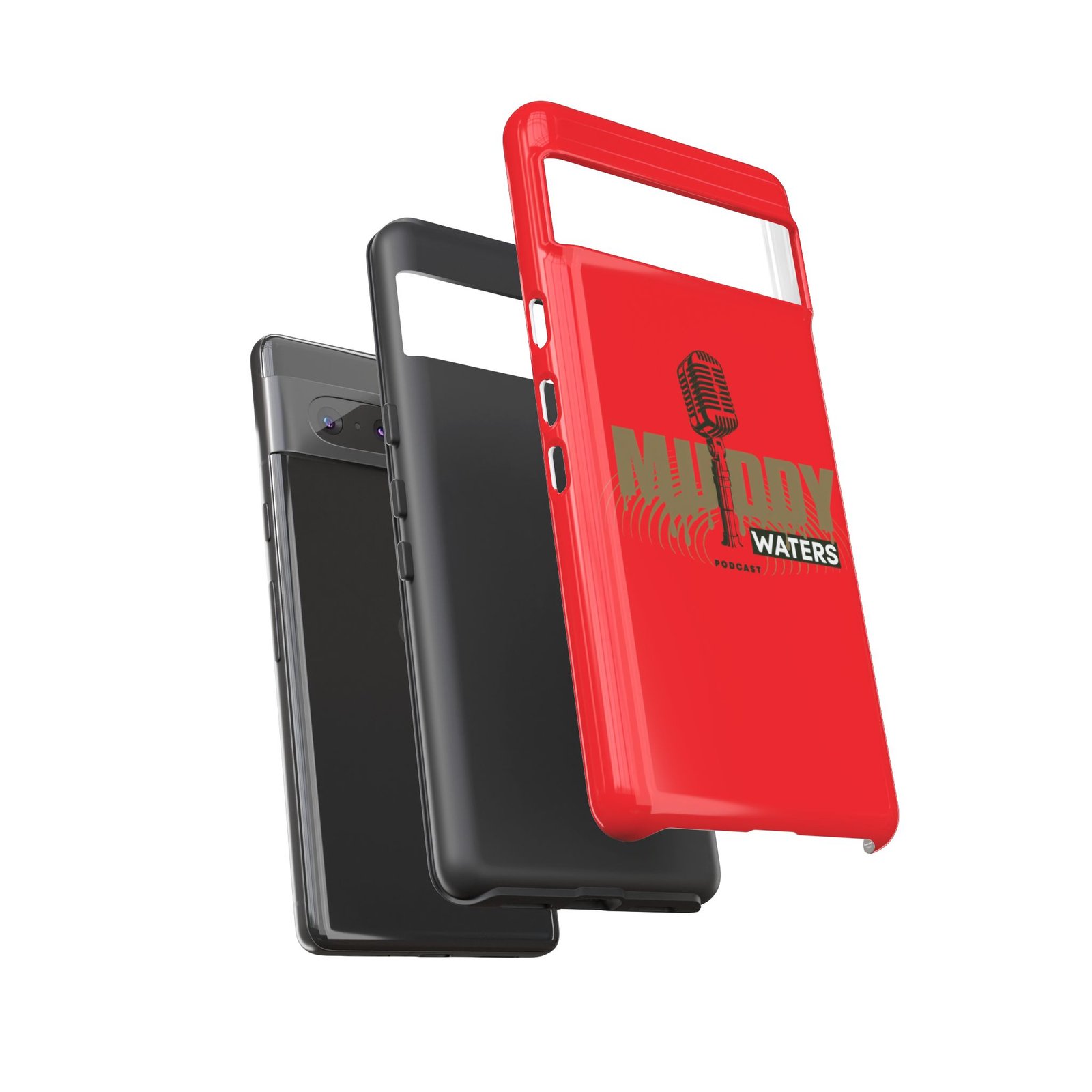 Muddy Waters Podcast Tough Phone Case – Retro Microphone Design - Image 80