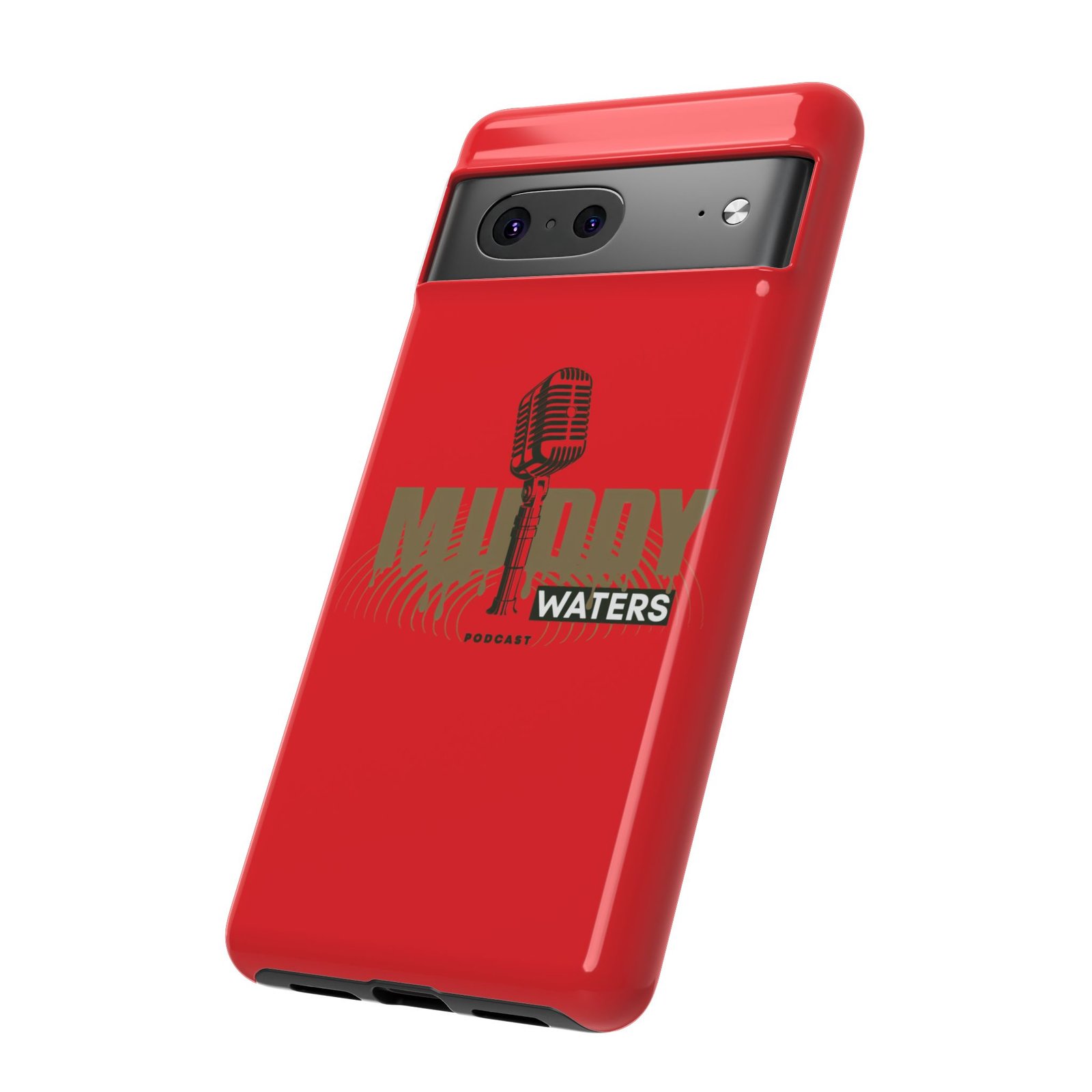 Muddy Waters Podcast Tough Phone Case – Retro Microphone Design - Image 79