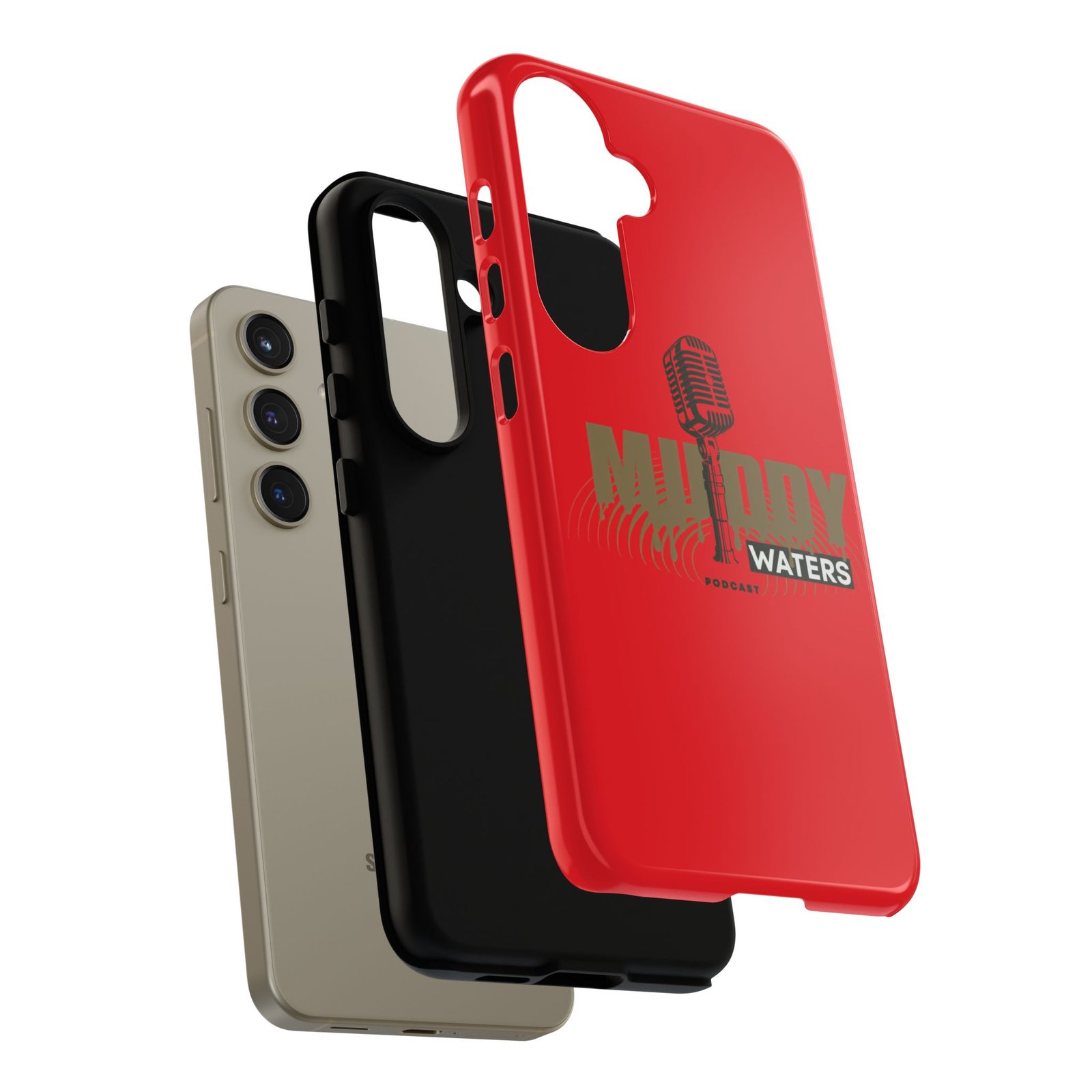Muddy Waters Podcast Tough Phone Case – Retro Microphone Design - Image 115