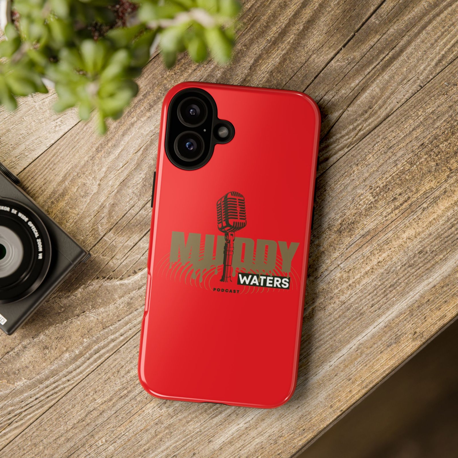 Muddy Waters Podcast Tough Phone Case – Retro Microphone Design - Image 163