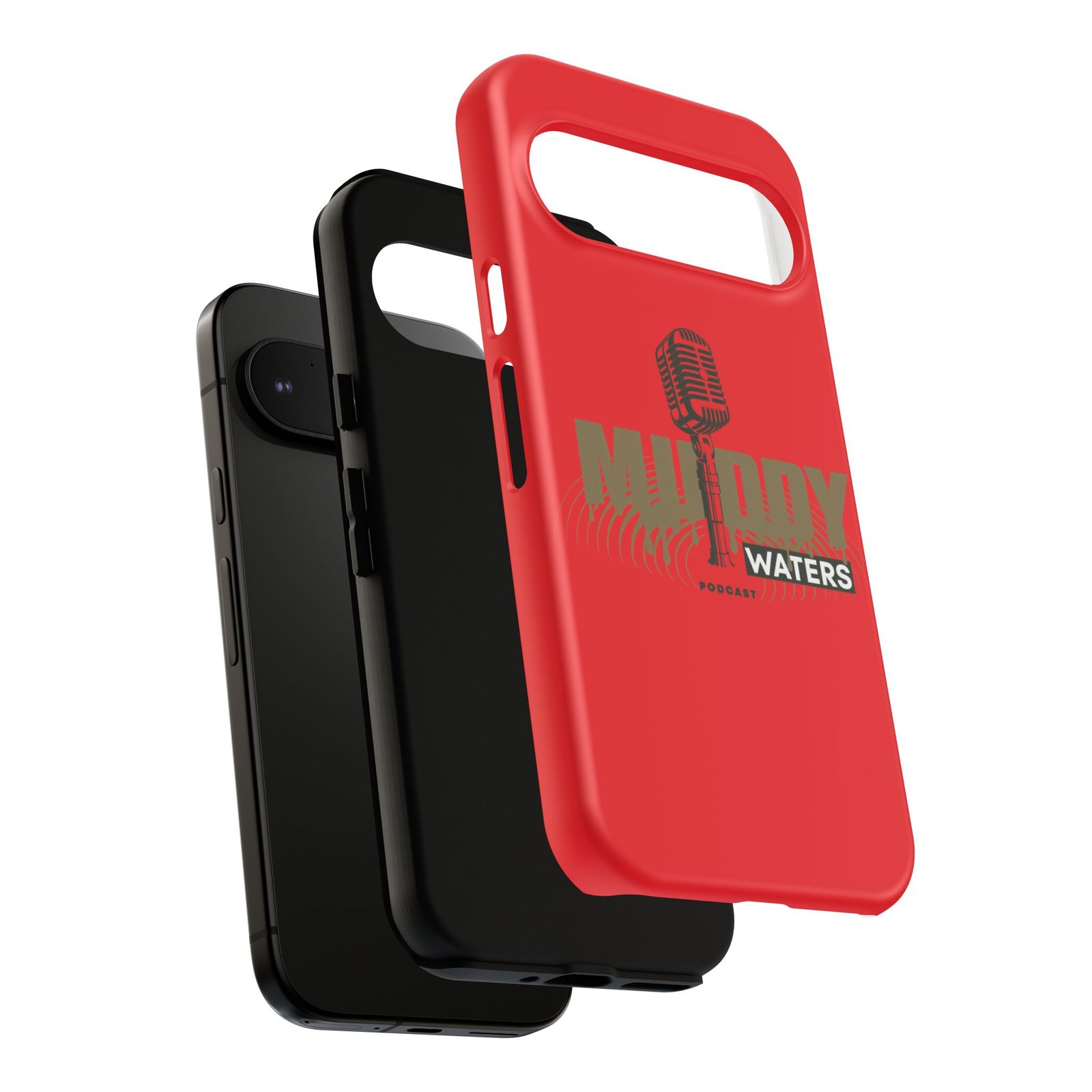 Muddy Waters Podcast Tough Phone Case – Retro Microphone Design - Image 191