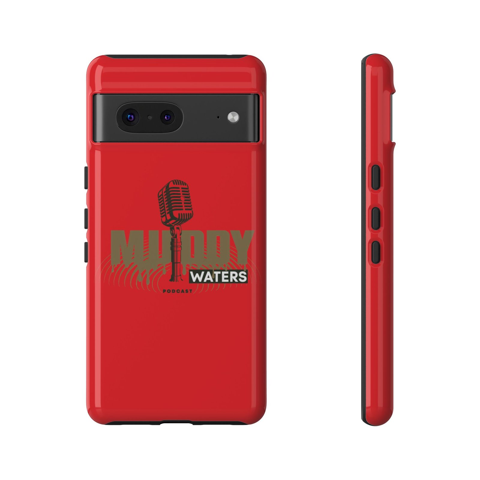 Muddy Waters Podcast Tough Phone Case – Retro Microphone Design - Image 78