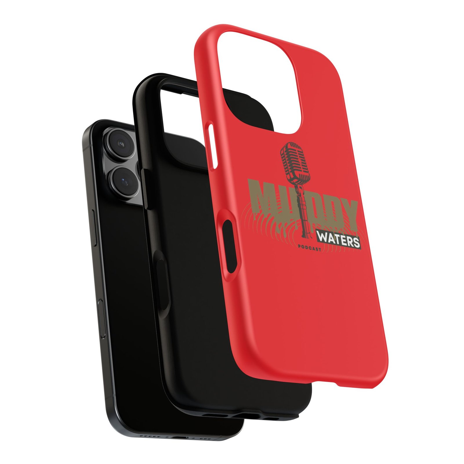 Muddy Waters Podcast Tough Phone Case – Retro Microphone Design - Image 174