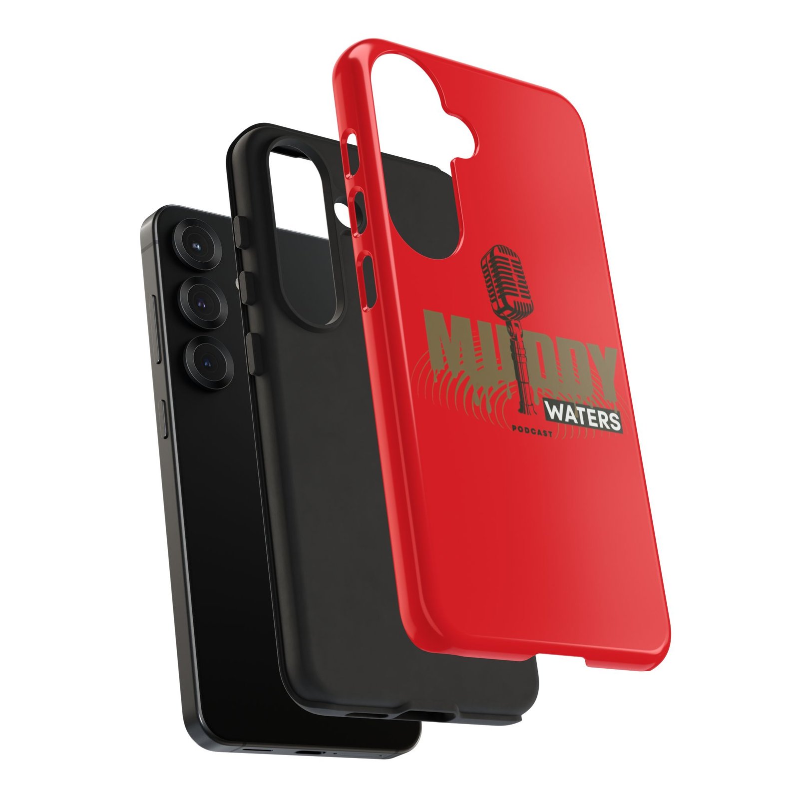 Muddy Waters Podcast Tough Phone Case – Retro Microphone Design - Image 201